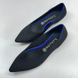 ROTHY’S The Point Black Knit Slip On Ballet Shoes Size 10.5 Flats Pointed Toe